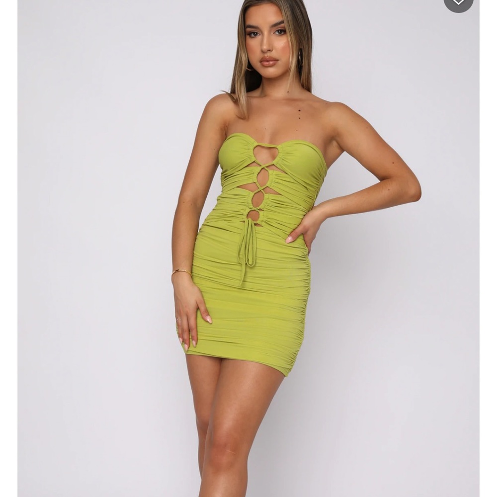 White Fox Boutique Keep That Attitude Mini Dress Matcha